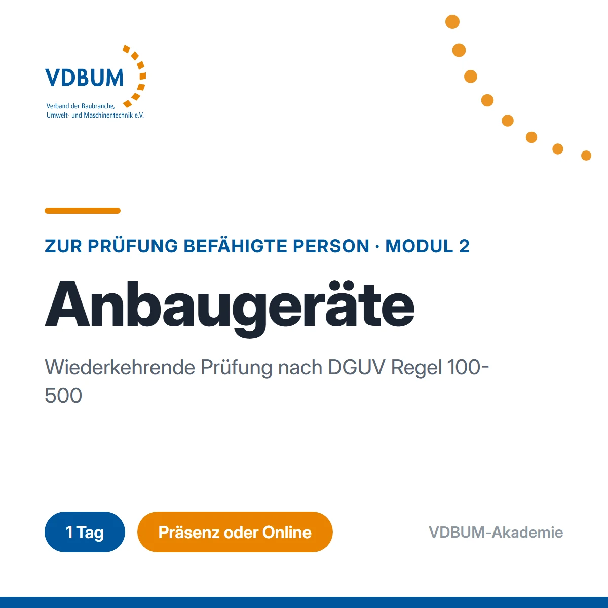 Zur Prüfung Befähigte Person - Modul 2 Anbaugeräten