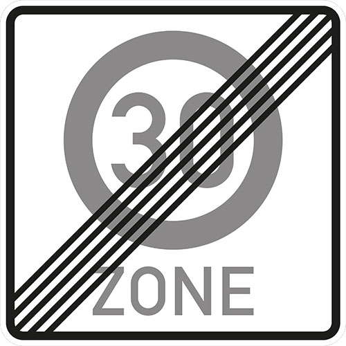 VZ 274.2, Ende einer Tempo 30-Zone