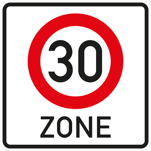 VZ 274.1, Beginn einer Tempo 30-Zone