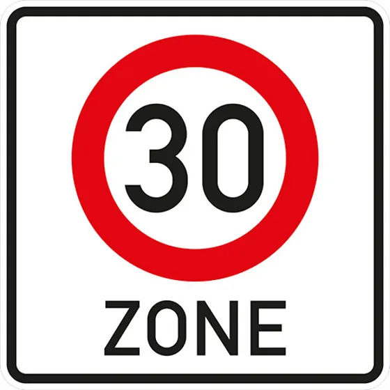 VZ 274.1, Beginn einer Tempo 30-Zone