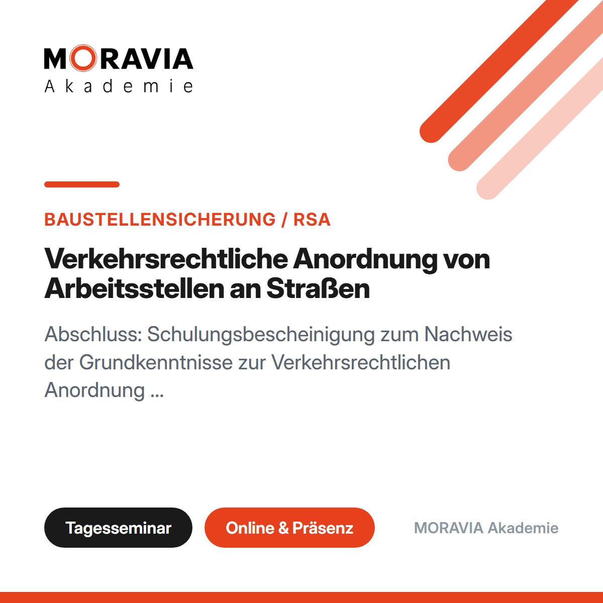 Verkehrsrechtliche Anordnung von Arbeitsstellen an Straßen