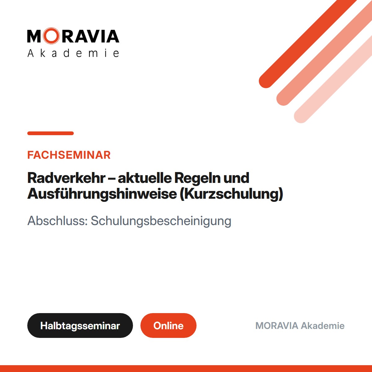 Radverkehr – aktuelle Regeln und Ausführungshinweise (Kurzschulung)