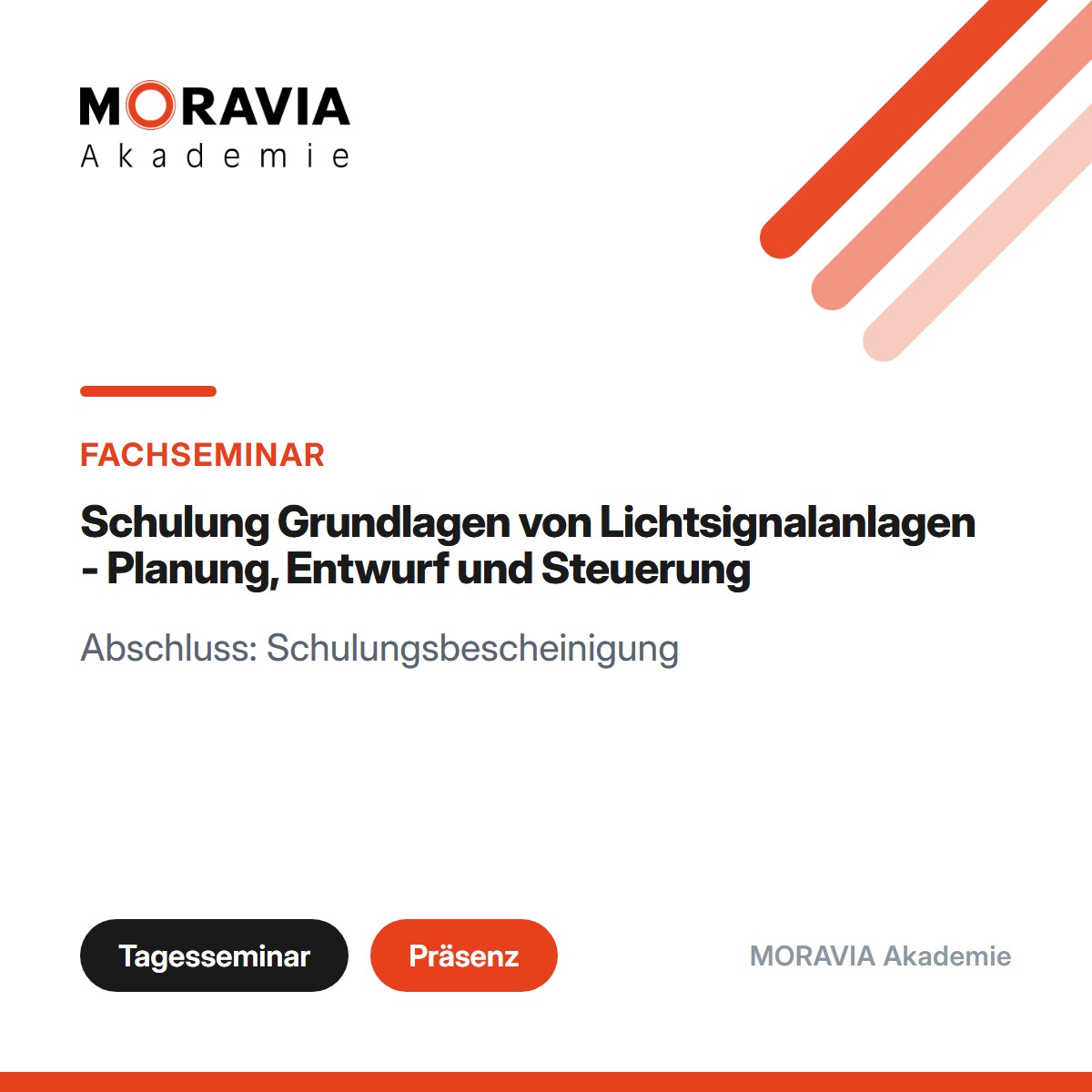 Schulung Grundlagen von Lichtsignalanlagen - Planung, Entwurf und Steuerung
