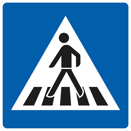 VZ 350-10, Fußgängerüberweg, Aufstellung rechts