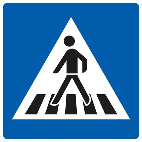 VZ 350-10, Fußgängerüberweg, Aufstellung rechts